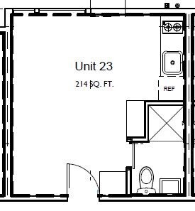 Studio - 214 sqft 33 floor plan